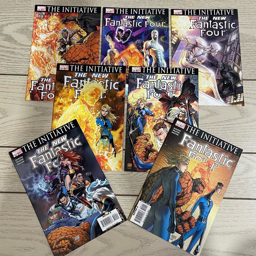 Marvel 2007 The New Fantastic Four 7 Comic Book Lot The Initiative 544-550